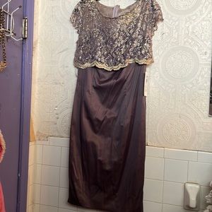 Julian Joyce Made By Mandalay Lavender Dress W/Lace &Embellishments.Size 12.NWT